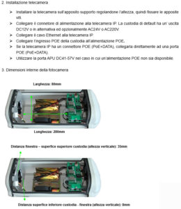 IT-SSD8XPOE-IR Installazione Telecamera e Funzioni Italiano 2